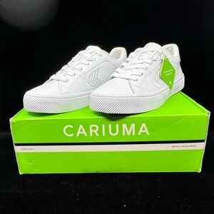Cariuma Salvas White Leather Sneakers Womens Size 8 EU 39 New W/ Box